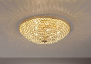 Ava Flush Ceiling 6 Light G9 French Gold/Crystal