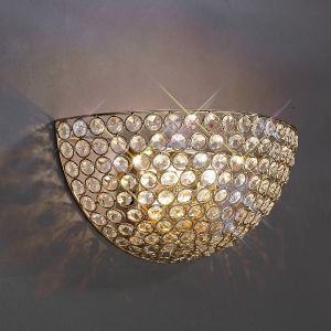 Ava Wall Lamp Circular 2 Light G9 French Gold/Crystal