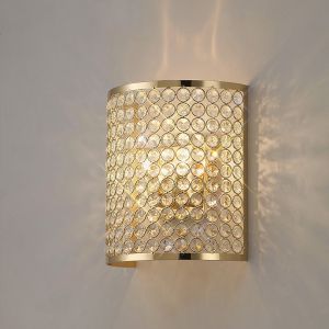 Ava Wall Lamp Rectangle 2 Light G9 French Gold/Crystal