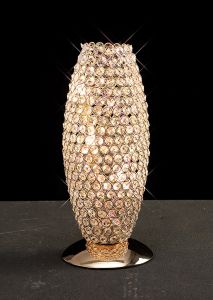 Kos Crystal Table Lamp 3 Light G9 French Gold
