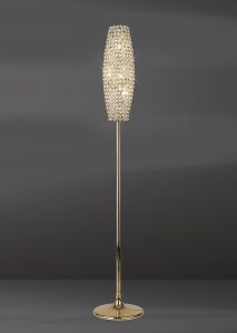 Kos Floor Lamp 4 Light G9 French Gold/Crystal, NOT LED/CFL Compatible