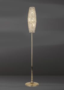 Kos Floor Lamp 4 Light G9 French Gold/Crystal
