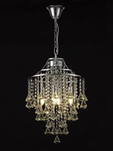 Inina 40cm Pendant 4 Light E14 Polished Chrome/Crystal