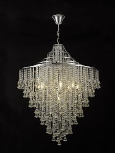 Inina 88cm Pendant 9 Light E14 Polished Chrome/Crystal Item Weight Item Weight: 27.7kg