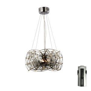 Atria 55cm Pendant 2 Light E27 With LEDs And Remote Control Stainless Steel