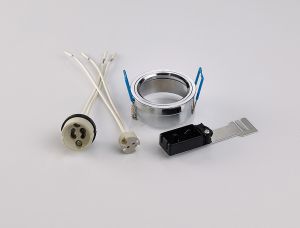 Downlight Component Kit Lampholders And Retaining Ring Polished Chrome For Various Crystal Rims, Cut Out: 62mm