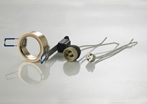 Downlight Component Kit Lampholders And Retaining Ring French Gold For Various Crystal Rims, Cut Out: 62mm