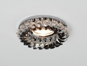 Crystal Cluster Downlight Round Rim Only Clear/Smoked, IL30800 REQUIRED TO COMPLETE THE ITEM, Cut Out: 62mm