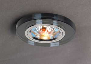 Crystal Downlight Shallow Round Rim Only Black, IL30800 REQUIRED TO COMPLETE THE ITEM, Cut Out: 62mm