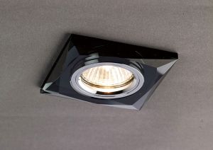 Crystal Downlight Chamfered Square Rim Only Black, IL30800 REQUIRED TO COMPLETE THE ITEM, Cut Out: 62mm