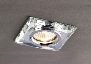 Crystal Downlight Chamfered Square Rim Only Clear, IL30800 REQUIRED TO COMPLETE THE ITEM, Cut Out: 62mm