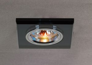 Crystal Downlight Shallow Square Rim Only Black, IL30800 REQUIRED TO COMPLETE THE ITEM, Cut Out: 62mm