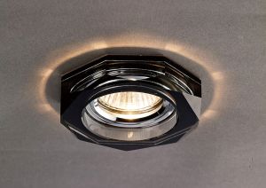 Crystal Downlight Deep Octagonal Rim Only Black, IL30800 REQUIRED TO COMPLETE THE ITEM, Cut Out: 62mm