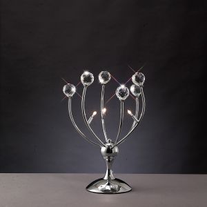 Xeena Crystal Table Lamp 3 Light G4 Polished Chrome, NOT LED/CFL Compatible