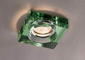 Crystal Bubble Downlight Square Rim Only Green, IL30800 REQUIRED TO COMPLETE THE ITEM, Cut Out: 62mm