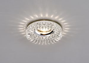 Crystal Downlight Round With Square Crystals Perimeter Rim Only Clear, IL30800 REQUIRED TO COMPLETE THE ITEM, Cut Out: 62mm