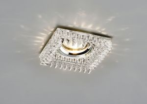 Crystal Downlight Square With Square Crystals Perimeter Rim Only Clear, IL30800 REQUIRED TO COMPLETE THE ITEM, Cut Out: 62mm