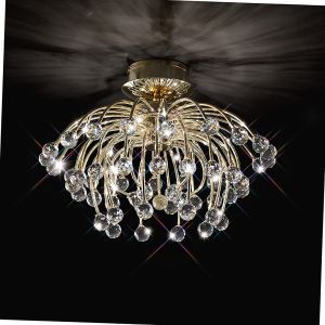 Xeena Ceiling 10 Light G4 French Gold/Crystal, NOT LED/CFL Compatible