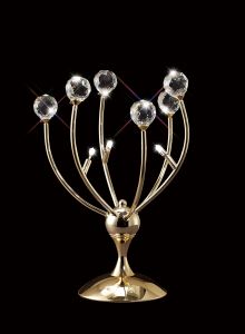 Xeena Crystal Table Lamp 3 Light G4 French Gold, NOT LED/CFL Compatible