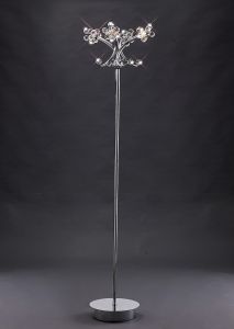 Octavia Floor Lamp 4 Light G4 Polished Chrome/Crystal, NOT LED/CFL Compatible