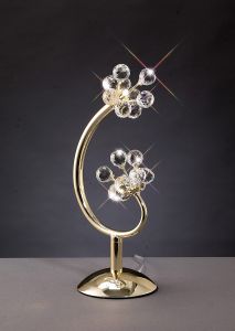 Octavia Crystal Table Lamp 2 Light G4 French Gold, NOT LED/CFL Compatible