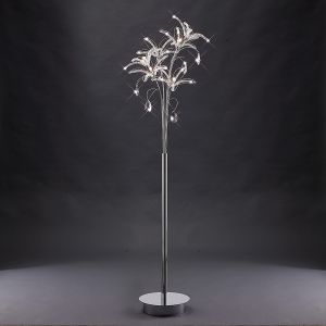 Kenzo Floor Lamp 6 Light G4 Polished Chrome/Crystal, NOT LED/CFL Compatible