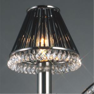 Crystal Clip-On Shade With Black Glass Rods Black Chrome/Crystal