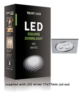 LED Square Downlight 3x1W 30°