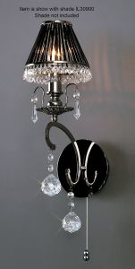 Pescara Wall Lamp 1 Light E14 Black Chrome/Crystal