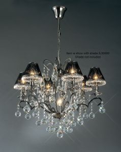 Pescara 65cm Pendant Round 7 Light E14 Black Chrome/Crystal