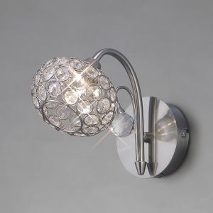 Cara Wall Lamp Switched 1 Light G9 Satin Nickel/Crystal
