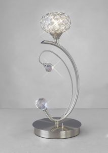 Cara Table Lamp 1 Light G9 Satin Nickel/Crystal
