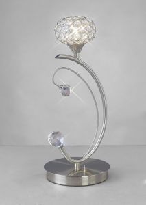 Cara Crystal Table Lamp 1 Light G9 Satin Nickel