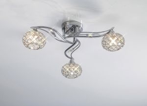 Leimo 48cm Ceiling 3 Light G9 Polished Chrome/Crystal