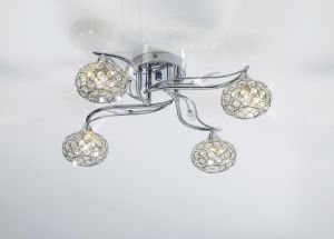 Leimo 52cm Ceiling 4 Light G9 Polished Chrome/Crystal