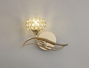 Leimo Wall Lamp Switched 1 Light G9 Left French Gold/Crystal