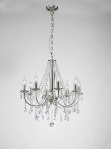 Kyra Pendant 8 Light E14 Satin Nickel/Crystal