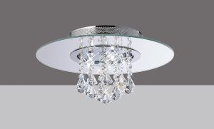 Starda 40cm Flush Ceiling Round 5 Light G4 Chrome/Crystal (Not Suitable For Mail Order Sales, COLLECTION ONLY), NOT LED/CFL Compatible