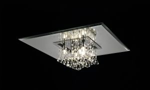 Starda Flush Ceiling Square 8 Light G9 Chrome/Crystal