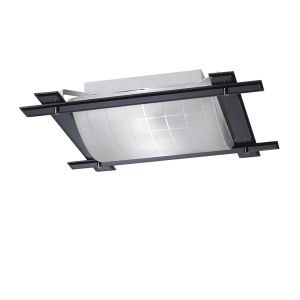 Leo Square Flush Ceiling 3 Light E27 Black Chrome/Smoked Mirror