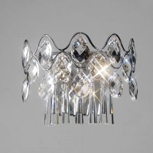 Kenzie Wall Lamp Switched 3 Light G4 Polished Chrome/Crystal, NOT LED/CFL Compatible