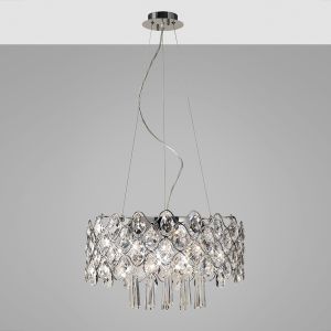 Kenzie 49cm Pendant 10 Light G9 Polished Chrome/Crystal