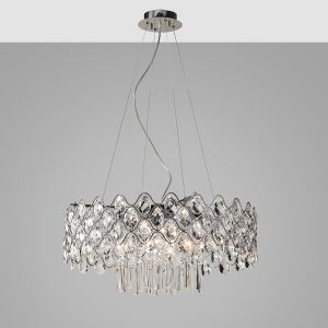 Kenzie 66cm Pendant 16 Light G4 Polished Chrome/Crystal, NOT LED/CFL Compatible