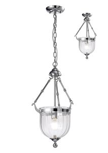 Aubrey 31cm Pendant 1 Light E27 Polished Chrome/Glass