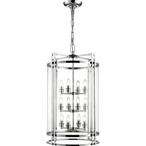 Eaton Pendant 12 Light E14 Polished Chrome/Glass (Pallet Shipment Only, Additional Charges May Apply.) Item Weight: 17.6kg