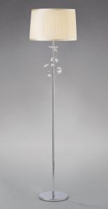 Willow Floor Lamp With Cmozarella Shade 1 Light E27 Polished Chrome/Crystal