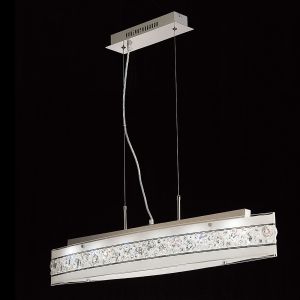 Cosmic Pendant Linear Bar 5 Light G9 Polished Chrome/Glass/Crystal