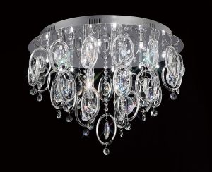 Solana 59cm Ceiling 18 Light G4 Polished Chrome/Crystal, NOT LED/CFL Compatible