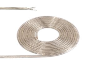 Cavo 1m Clear 2 Core 0.75mm Cable VDE Approved (qty ordered will be supplied as one continuous length)