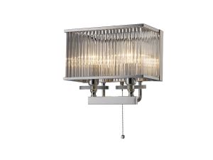 Vanessa Wall Lamp Switched 2 Light E14 Polished Chrome/Crystal